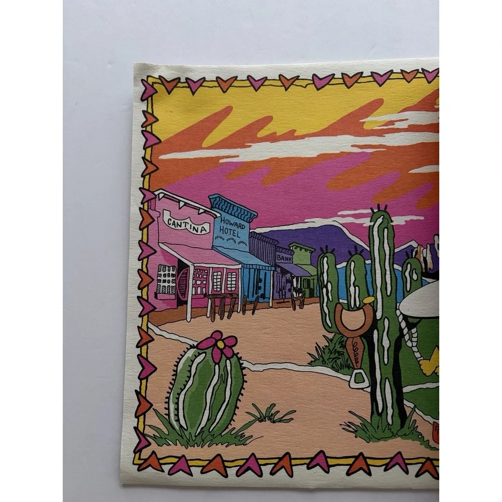 Vintage Fort Howard Paper Placemats Western Cantina Set of 16 Unlaminated